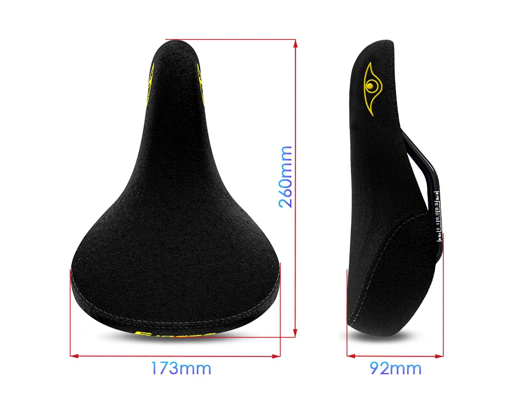 Funsea-Bicycle Seats, Wheelie Stunt, Big BMX Cruiser Bike Saddle, Flannelette, 8mm Rail Embroidery Logo Seat Cover, Eagle Eye