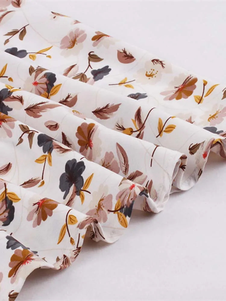 Sleeveless Floral Print Summer Dress Women Elegant Vintage Casual O Neck A Line Midi Party Sundress Vestidos With Belt