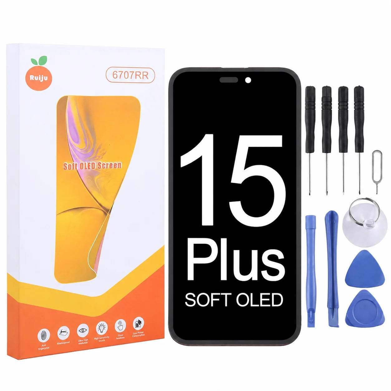 RJ Flexible Soft OLED Display for Iphone 12 13 14 15 16 Pro Max Plus Screen Touch Digitizer Assembly
