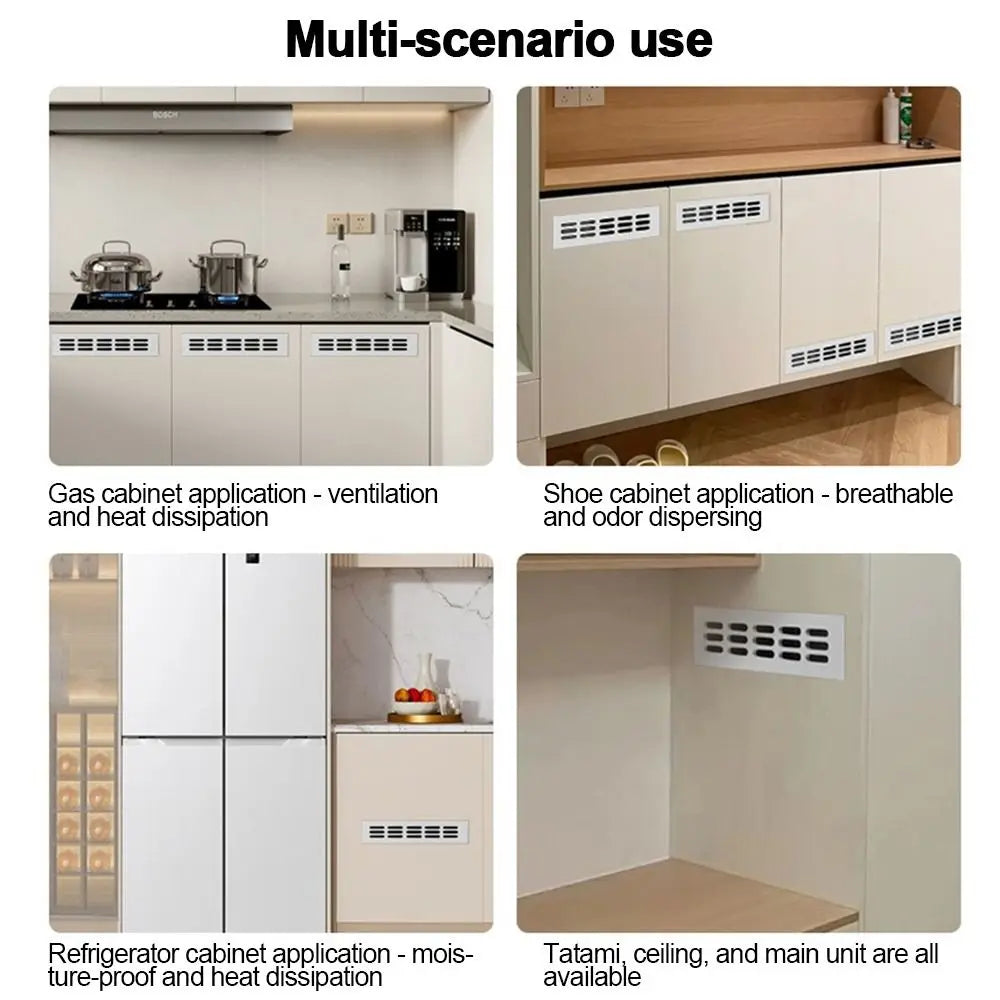 Aluminum Alloy Cabinet Breather Hole Cover Rectangle Breathable Mesh Wardrobe Air Vent Decor 30mm Wide Ventilator Grille Cover