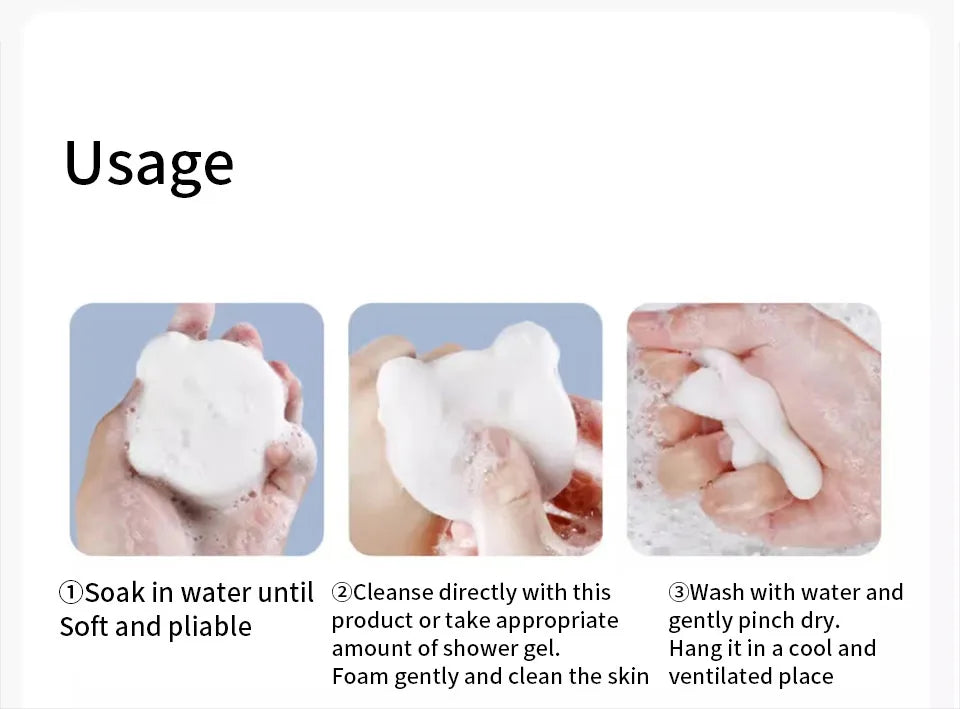 AIBEDILA Children's Bath Sponge Cute Baby Shower Sponge Cleanser Brush Soft Skin-friendly Bath Rubbing Kids Sponge Newborn