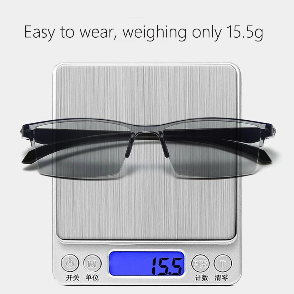 Intelligent Progressive Multifocal Reading Glasses Anti Blue Light Half Frame Spectacles Far Near Dual Use Presbyopic Glasses