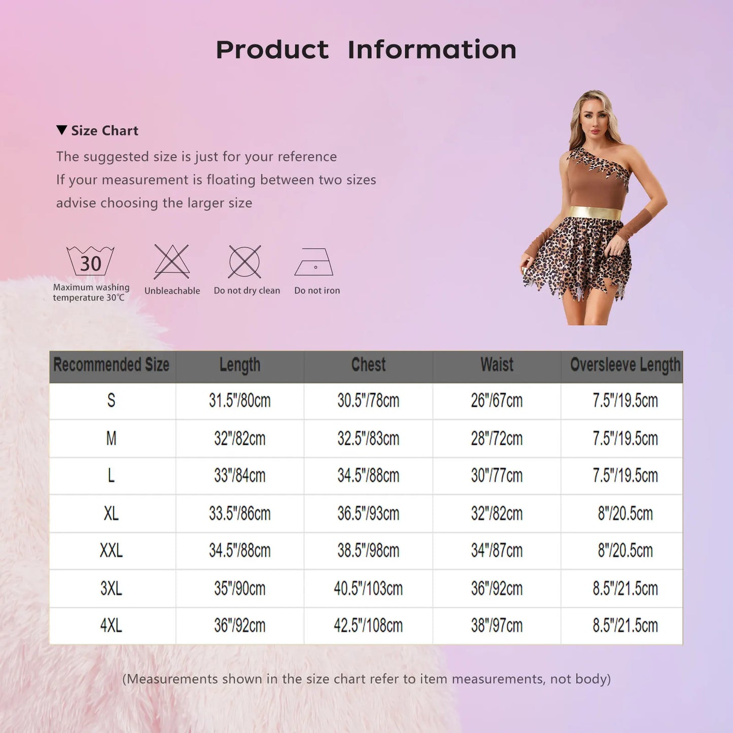Women Halloween Prehistoric Cave Girl Costumes Print One Shoulder Jagged Hem Dress and Oversleeve for Role Play Theme Party
