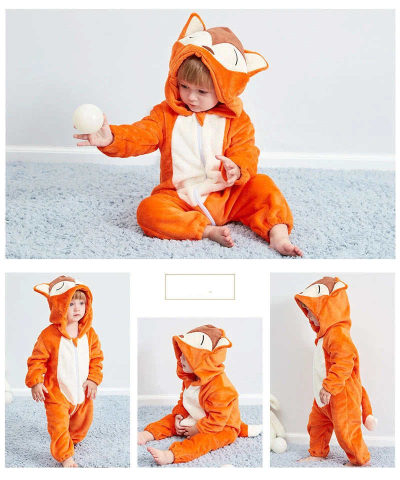 0 to 4 Years Baby Pajamas Winter Cartoon Sleeping Clothes Boys Dinosaur Pijamas Onesies Girls Clothes Toddler Night Bodysuits