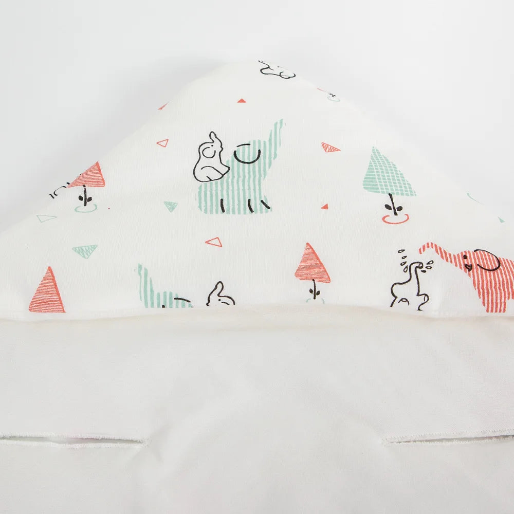 Newborn Basket Blanket 90*90Cm Autumn Windproof Warm Hooded Envelope In Baby Car Seat Cute Elephant Print For Girls