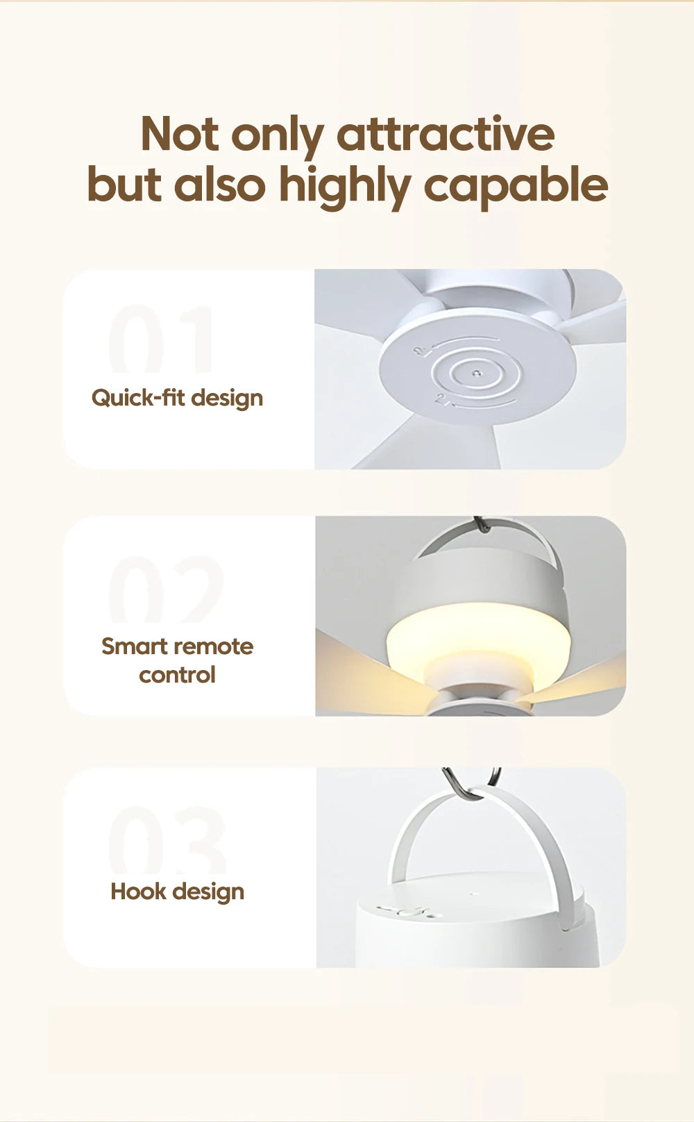 1.5/3M Ceiling Fan With LED Light and Remote Control USB Charging Household Outdoor Camping Tent Student Dormitory Bed Small Fan