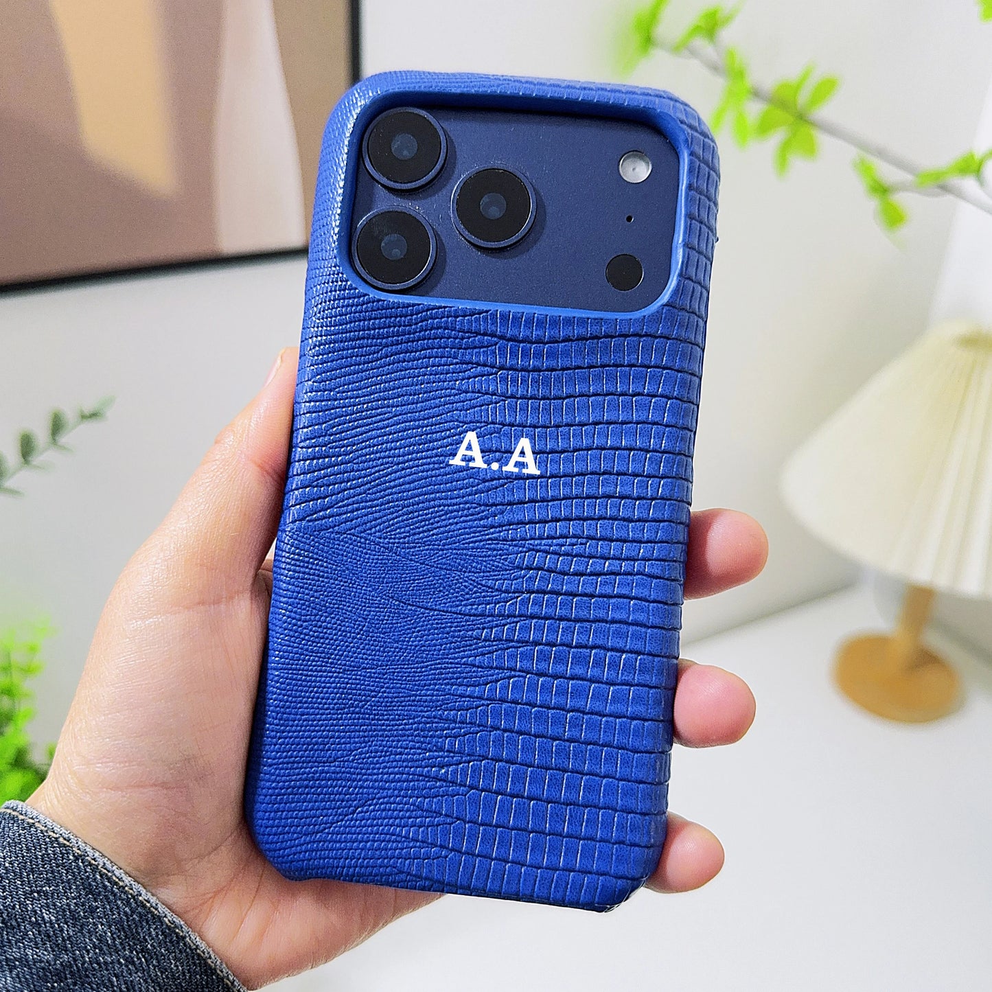 Customized letter Lizard pattern PU leather hard Case for iPhone17 16 15 14 Phone Cover 17 16 13 12 11 Pro Shockproof Back Funda