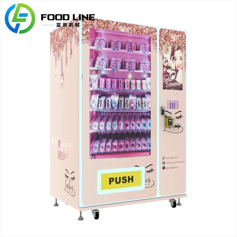 Digital Beauty Vending Machine Touch Screen Automated Cosmetic Dispenser for Eyelash and Wig Products