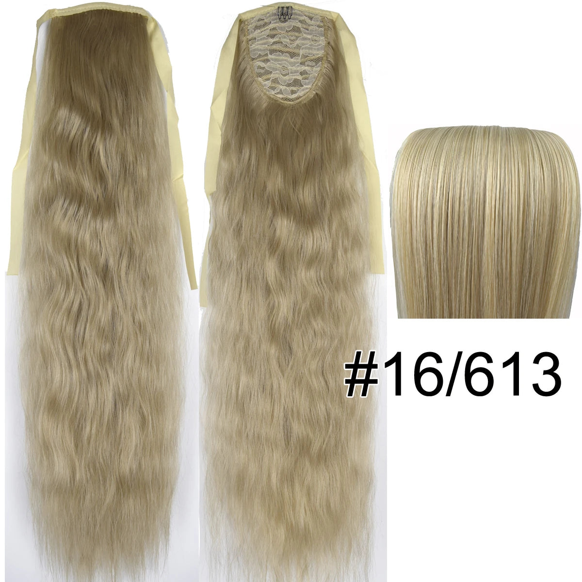 TOPREETY Synthetic Fiber Heat Resistant Kinky Ribbon Ponytail Extensions 3007