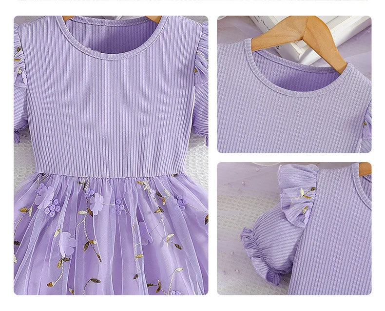 Korean Style Polka-dot Summer Dresses for Girls Cute Layered Sleeveless Casual Baby Kids Dress Baby Girls Clothes