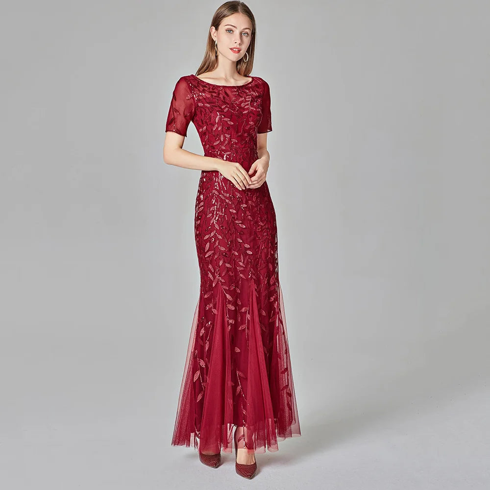 Sexy vintage Maxi Sequin cocktail Dress bridesmaid Prom Dresses for Women Casual Party Long sleeve club Bodycon Dress vestidos