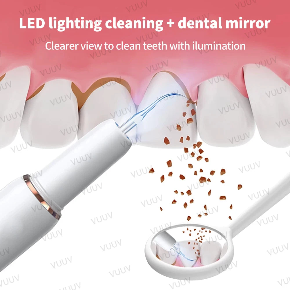 Visible Ultrasonic Dental Scaler Tartar Remover 5 modes with LED Light Household Teeth Cleaning Tools Dental Cleaner Oral Care