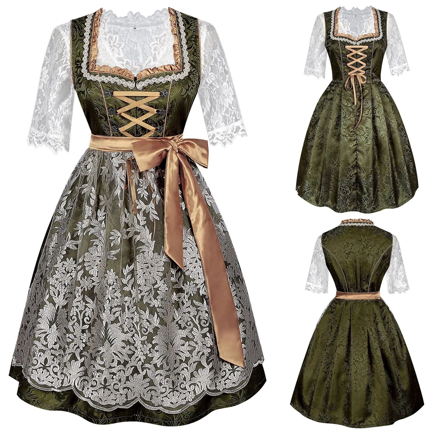 Halloween Carnival Cosplay Costume German Oktoberfest Maid Dress Woman Bavarian Traditional Embroidery Outfits Performance Girl