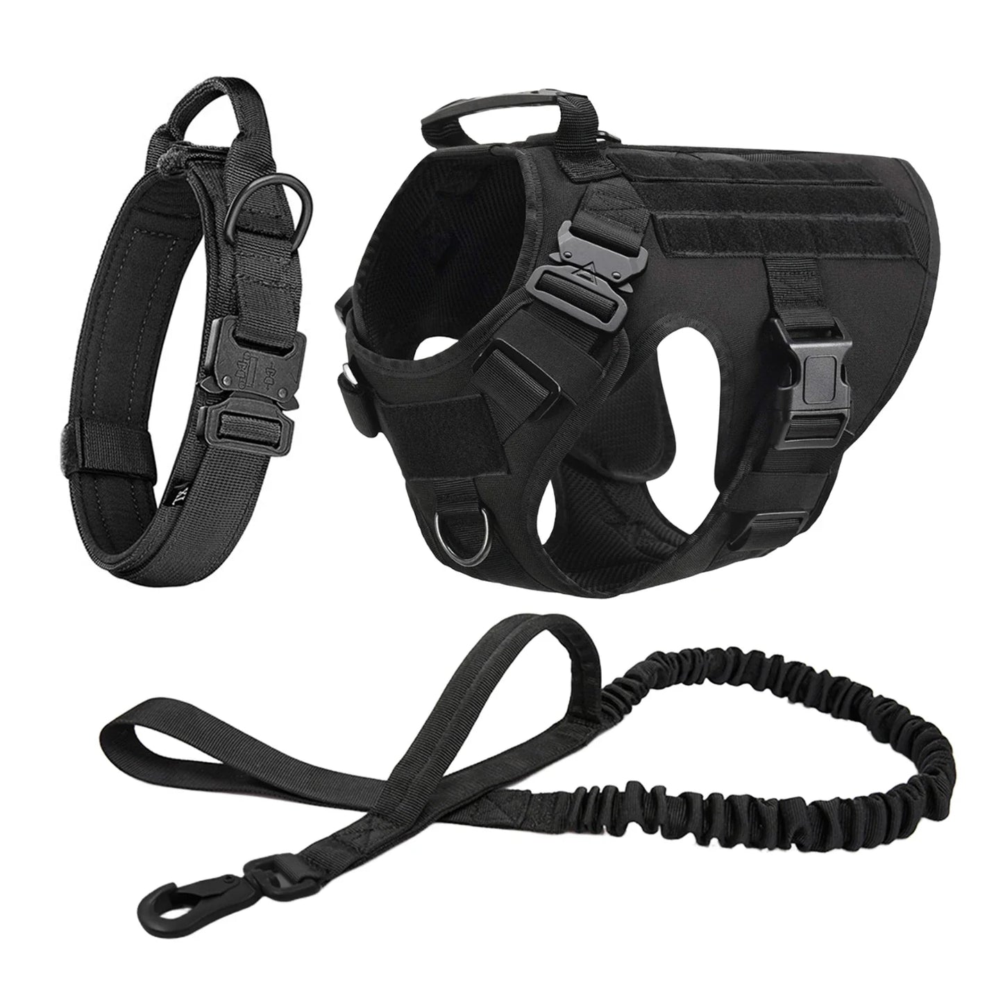 Military Dog Harness Collar Leash Molle Pouches For Medium Large Dogs Pet German Shepherd Training Walking Vest Dog Harnesses