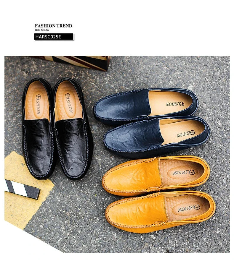 Men Shoes Casual Leather Mens Loafers Moccasins Designer Slip on Boat Shoes High Quality Chaussure Homme