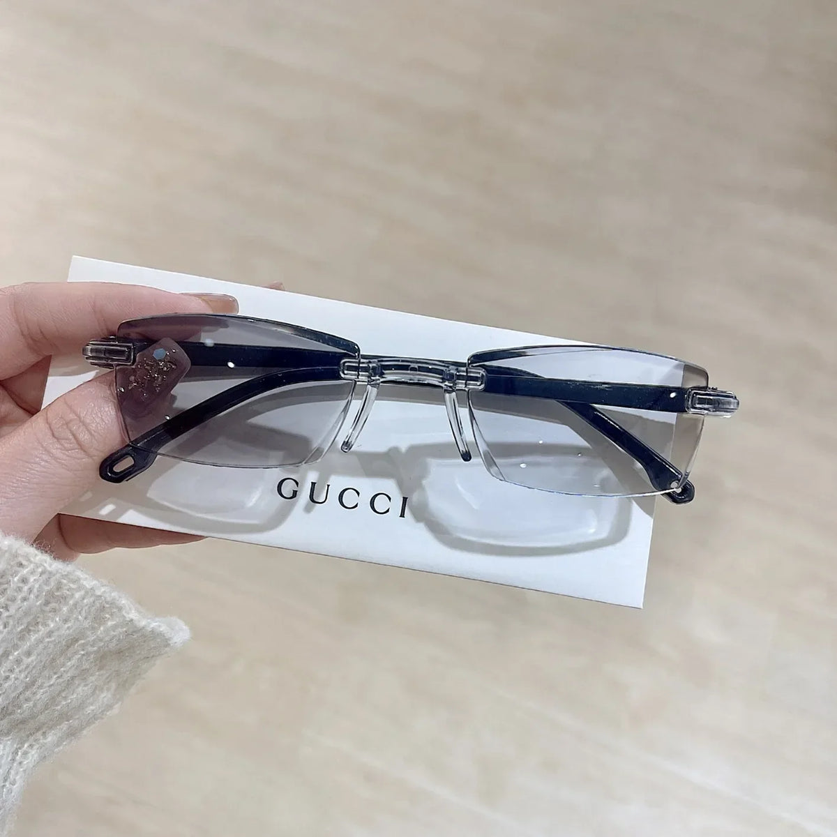 Anti Blue Light Reading Glasses HD Photochromic Lightweight Rimless Presbyopic Glasses For Men Women Seniors Business Style New