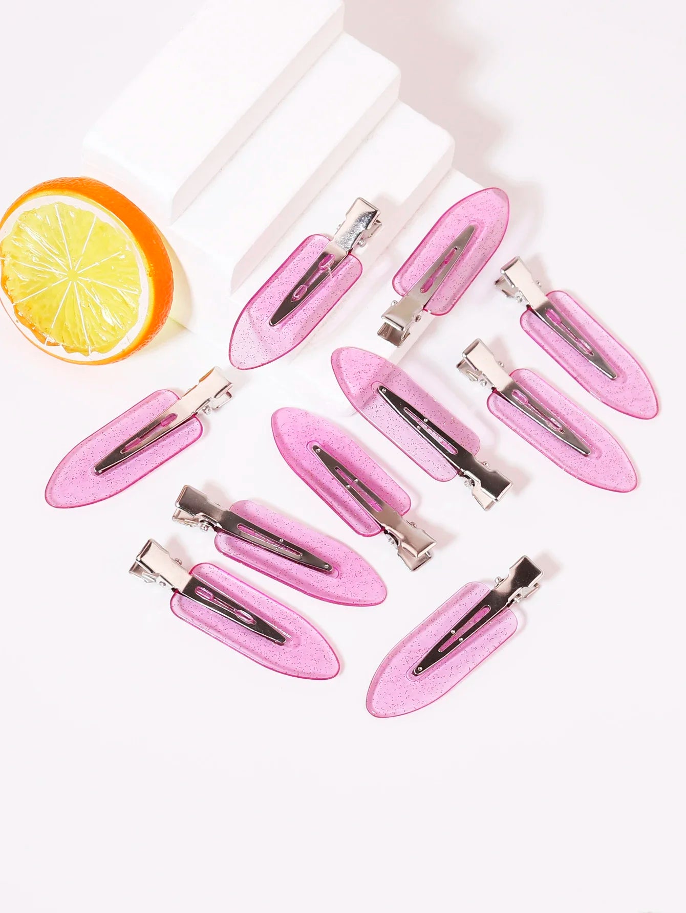 10pcs Seamless Fashion Girl Transparent Hair Clips, Makeup and Facial Accessory Clips, Fashion Girl Styling Hair Clips