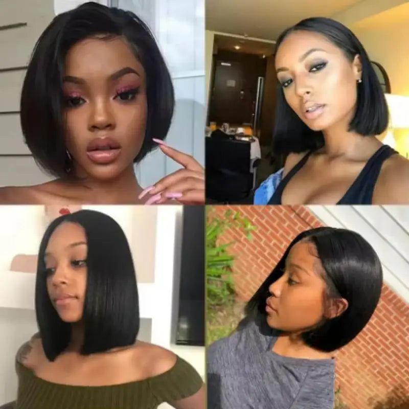 2026 Synthetic Short Bob Straight Wig, Glueless Ready To Wear, Elastic Drawstring, Upgraded No Glue Air Wigs