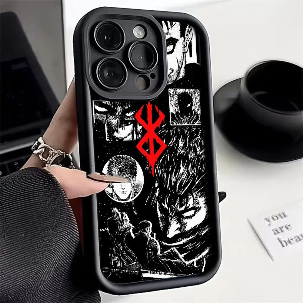 Berserk Guts Anime Phone Case for iPhone 17e 17 16e 16 15 14 13 12 11 Air Pro Max Mini XR XS X 7 8 6 6s Plus Soft TPU Back Cover