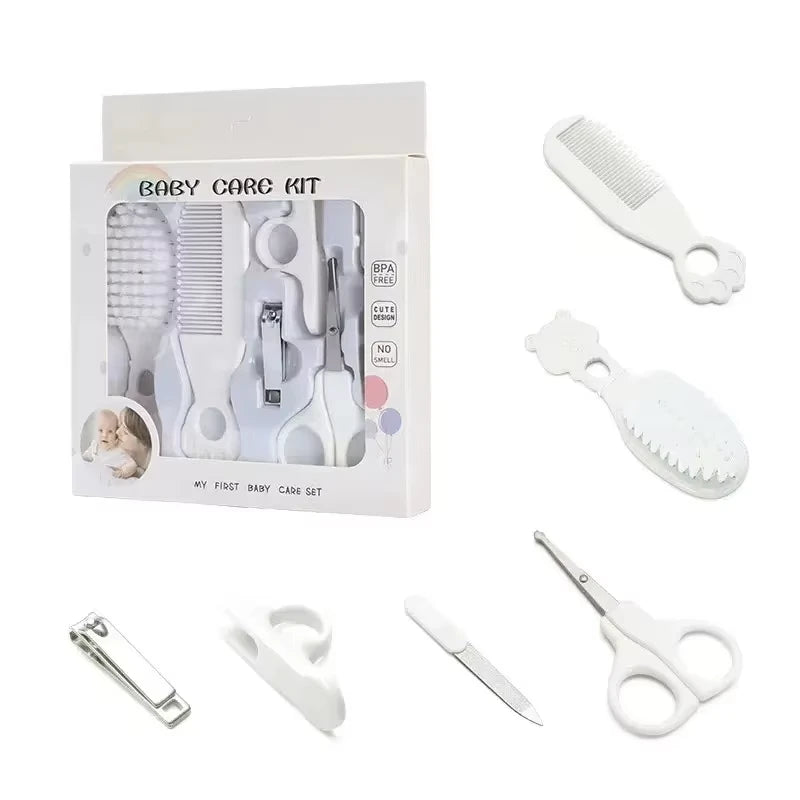 Baby Grooming Kit Baby Care Set BPA Free Cute Design Comb Brush Nail Clippers Scissors Safe Newborn Infant Grooming Tools