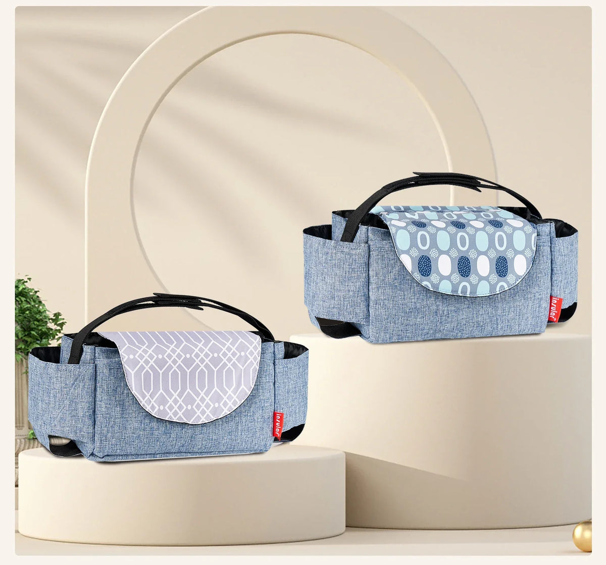 Baby Stroller Bag Pram Organizer Stroller Accessories Stroller Cup Holder Cover Trolley Organizer Pouch Travel Accessories