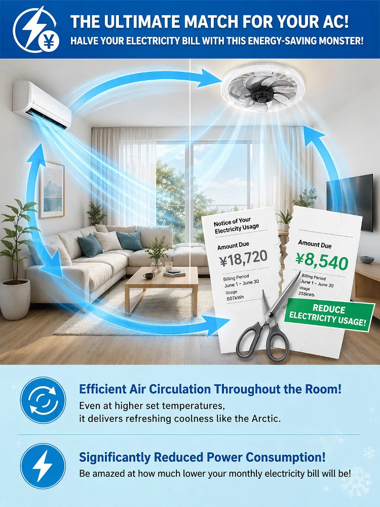 Led Fan Light Smart Remote Control Ceiling Fan With Light E27 For Living Room Converter Base Dimmable 4 Adjustable Wind Speed