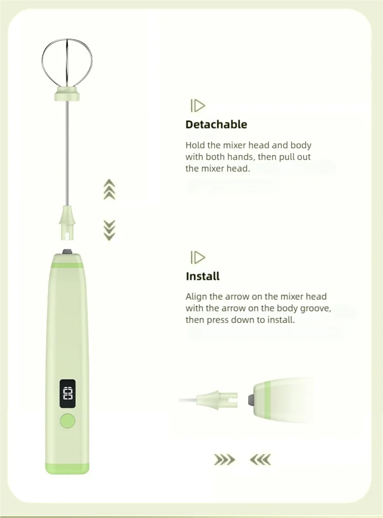 TINSOL Wireless Electric Milk Frother Multi-Function Blender Egg Whisk and Mixer Ideal for Crafting Coffee and Cappuccino Foam