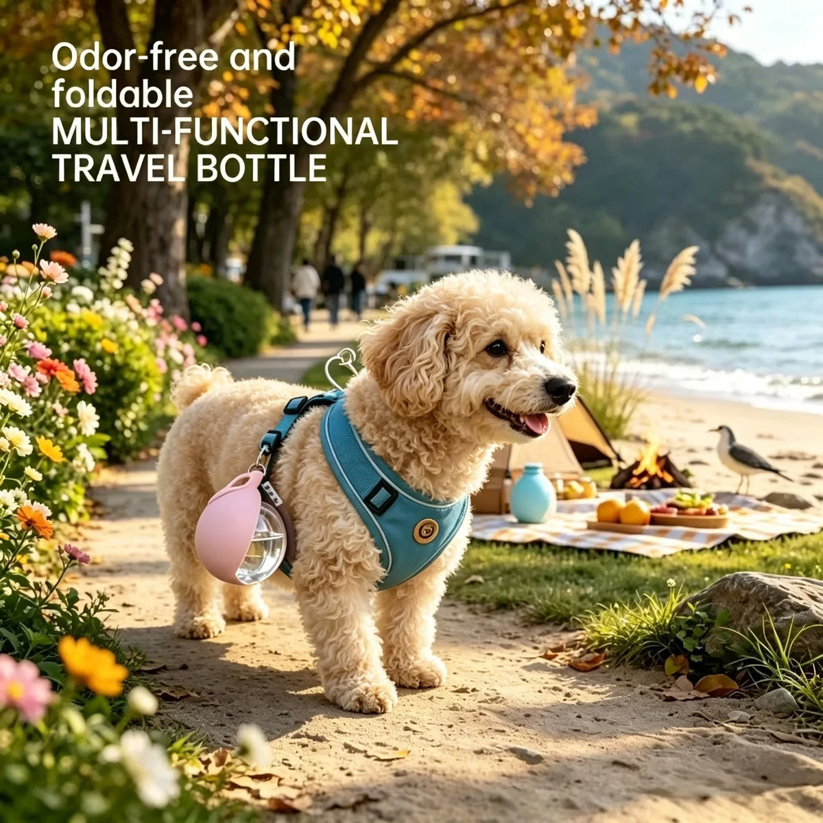 Pet Companion Water Bottle,Portable Water Bottle for Walking Dogs,Hand-held Hanging Rope for Cats and Dogs To Drink Water Bottle