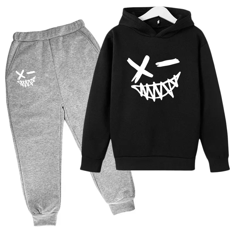 Evil Smile Printed 2024 Baby Summer Clothes for Children From 1 to 12 Years Kids Clothes Boys Child Sets Suit for Girls Boy Set