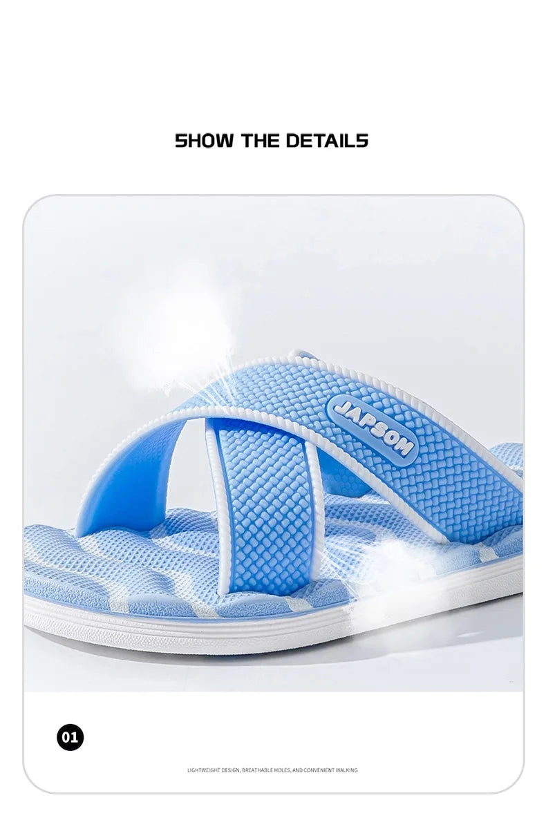 Couple Style Men's and Women's New Summer Beach Shoes Lightweight Flip-Flops Non-Slip Large Size Slippers Thick-Soled Anti-Odor