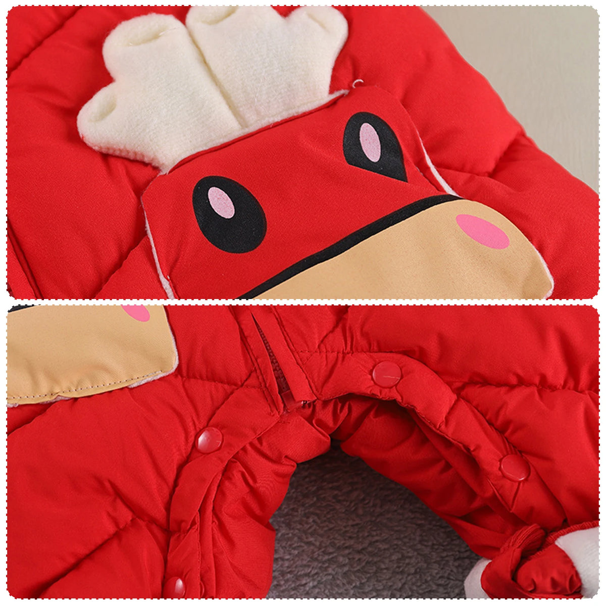 Toddler Kids Winter Rompers,Girls Down Cotton Jacket,Fleece Hood Jumpsuits,Winter Children's Overalls,Boys Snowsuits with Pocket