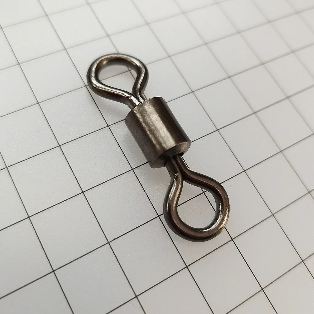 2000pcs Copper Fishing Swivel Bearing Rolling Swivel Connector Black White Lure Link Fishing Tackle Supplies Accessories Pesca