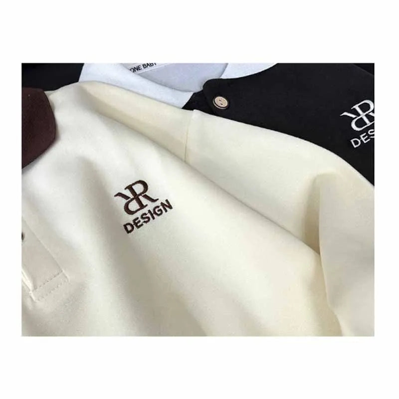 Boys Fashion Sweater Kids Spring Pullover Autumn New Clothes Children Casual Letters Turn Collar Jumper 3-14 Years Old