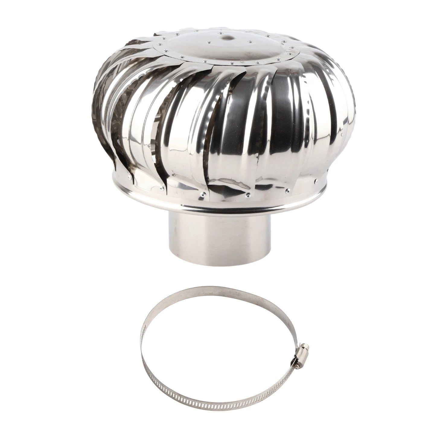 4.33in Stainless Steel Automatic Silent Roof Ventilator Roof Ventilating Fan Wind Turbines Air Vent Attic Ventilator