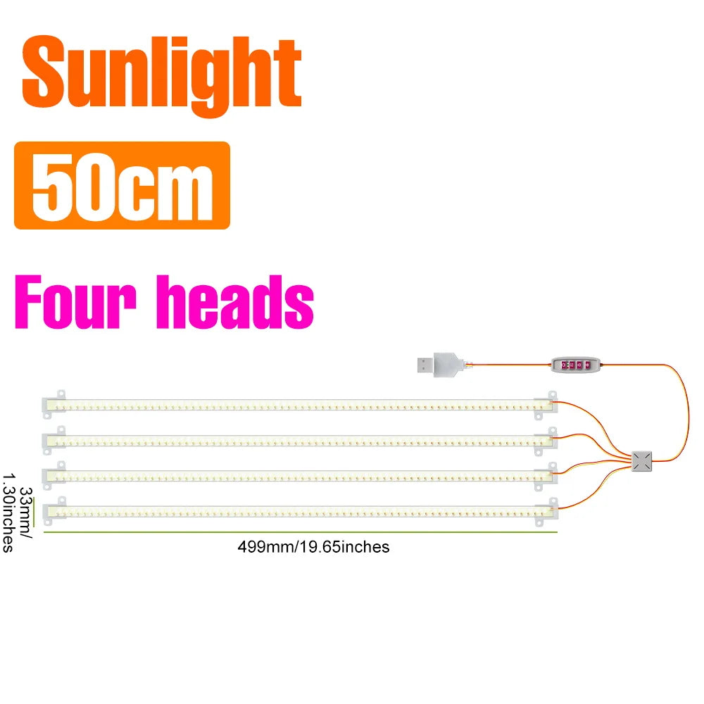 LED Plant Grow Light Bar 5V Full Spectrum Potted Fill Lamp USB Indoor Dimmable Succulent Seeding Flower Cactus Cultivate Lamps