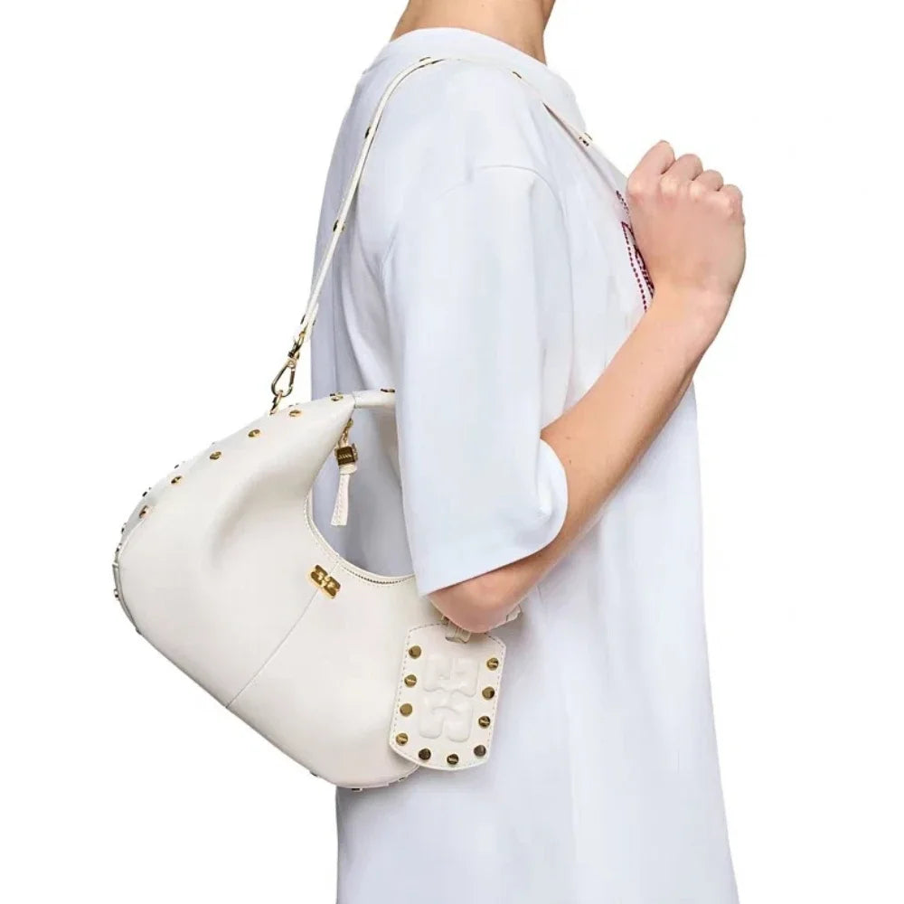 Luxury Mini Hobo Bag Women Vintage Leather Handbag Detachable Strap Commute Shoulder Purse Y2K Fashion Designer Crossbody Bag