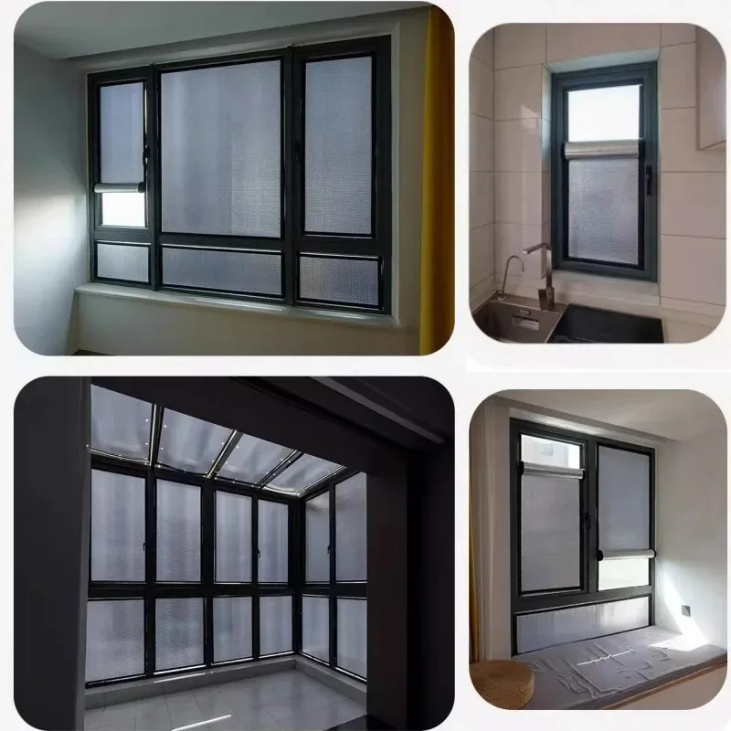 Double Sided Aluminum Foil Sun Block Curtain Retractable Heat Insulation Roller Blind Anti-UV Heat Insulation Window Sunscreen