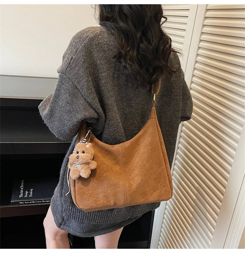 Fashion Soft PU Leather Tote Bags for Women Trend Female Simple Large High Capacity Shoulder Women Handbags Messenger Bags