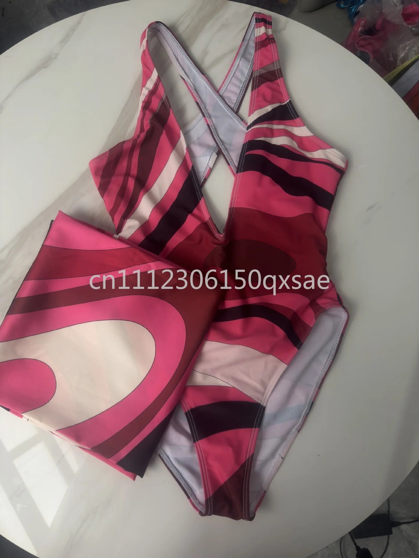 Luxury Design Women's Brown Headband Scarf Swimsuits with Letter Signature Logo Classic Brand Headband Bikini Sets Beachwear