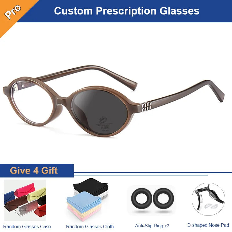 Smart Lenses Photochromic Myopia Glasses Women Oval Sunglasses Color Changing Near Sight Eyewear Optical Lenses With Recipe