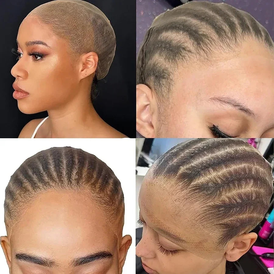 10Pcs HD Wig Caps High Quality Transparent HD Hair Nets Weave Nylon Stretchy Lace Front Wig Cap for Women Men Light Brown