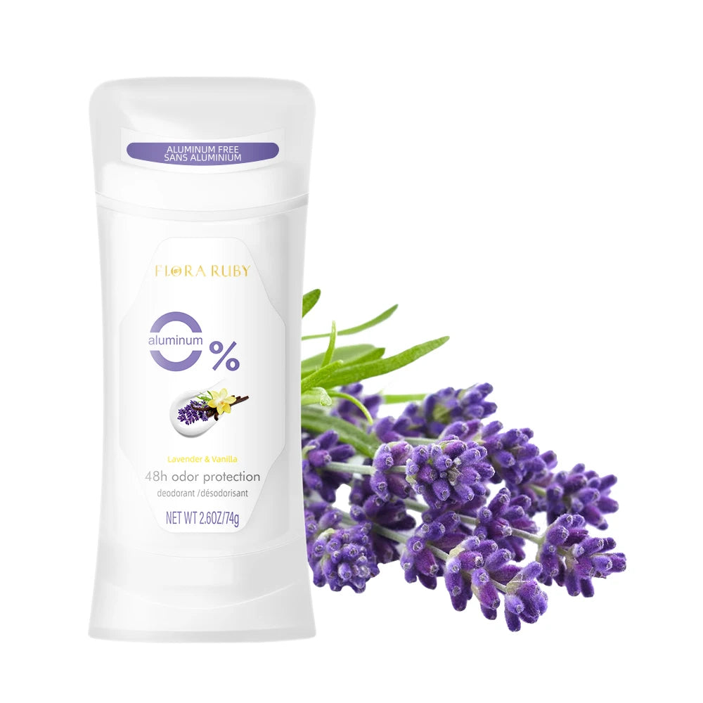 2PCS/Set Body Odor Remover，Deodorant stick，Aluminum Free，48H Natural Flower Scent Deodorize, Long Lasting and Refreshing Dryness
