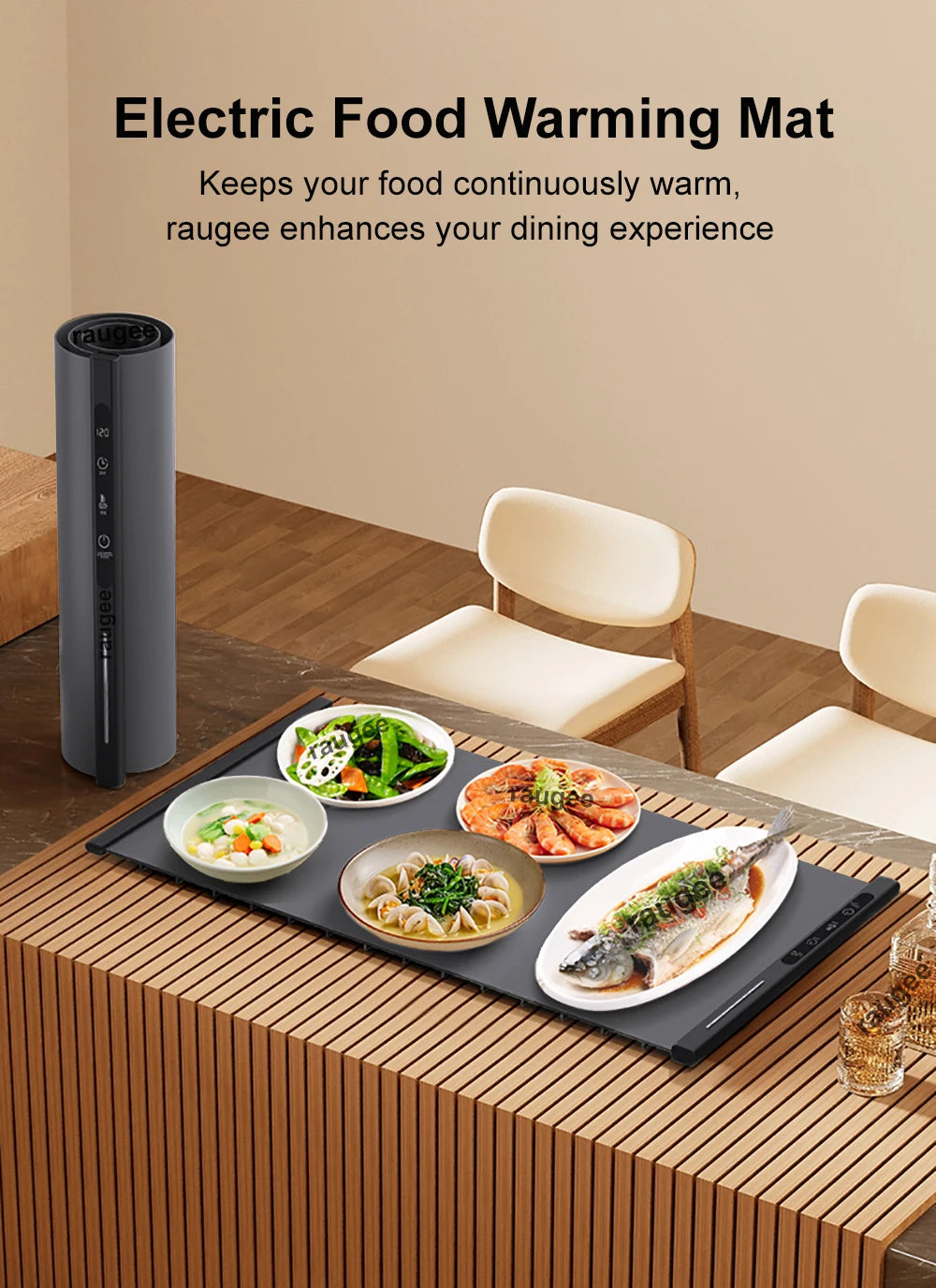 Electric Heating Plate Silicone Dining Table Food Warmer Mat Fast Warming Food Coffee Heater Tray Foldable Food Warming Plate