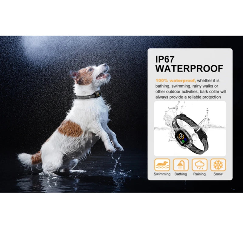 Anti Bark Collar, Dog Training, Vibration Shock Collar, Smart Color Screen