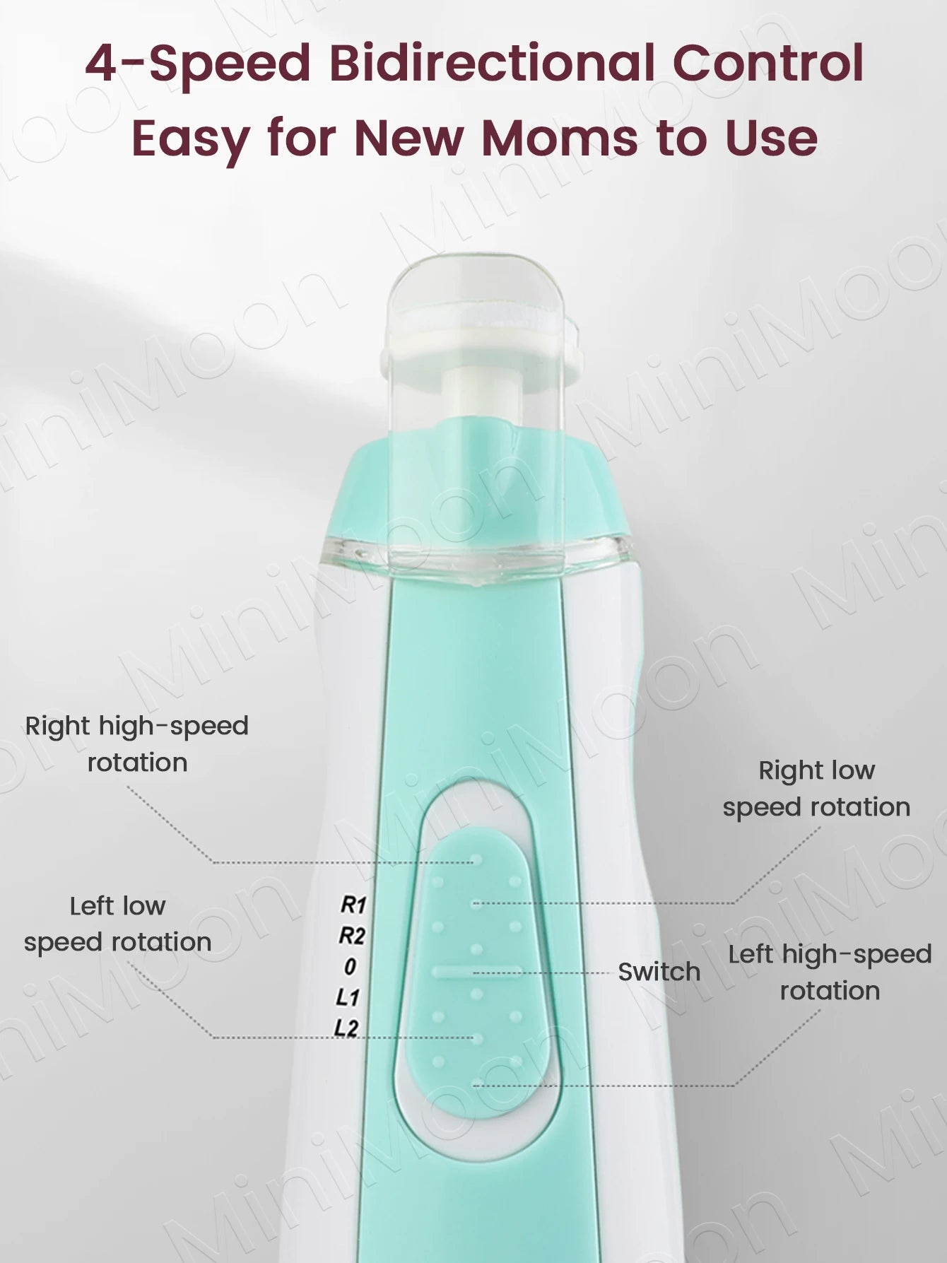 Baby Electric Nail Trimmer, 4-Speed with LED Light for Safe, Pain-Free Manicures at Home, Gentle on Skin
