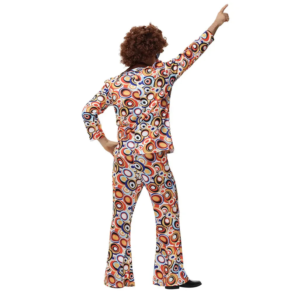 Halloween Party Disco Adult Couples Hippie Costumes Women Male 70s 80s Rock Disco Cosplay Outfits Dance Fantasia Costume
