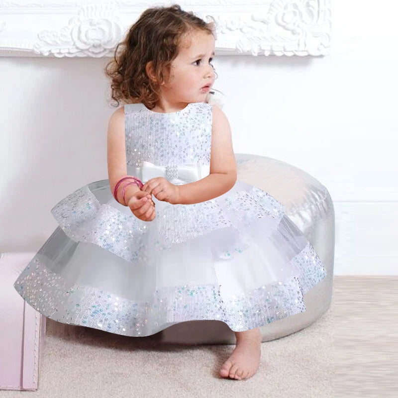 NEW Baby Dress Lace Flower Christening Baptism Clothes Newborn Kids Girls First Years Birthday Princess Infant Party Costume
