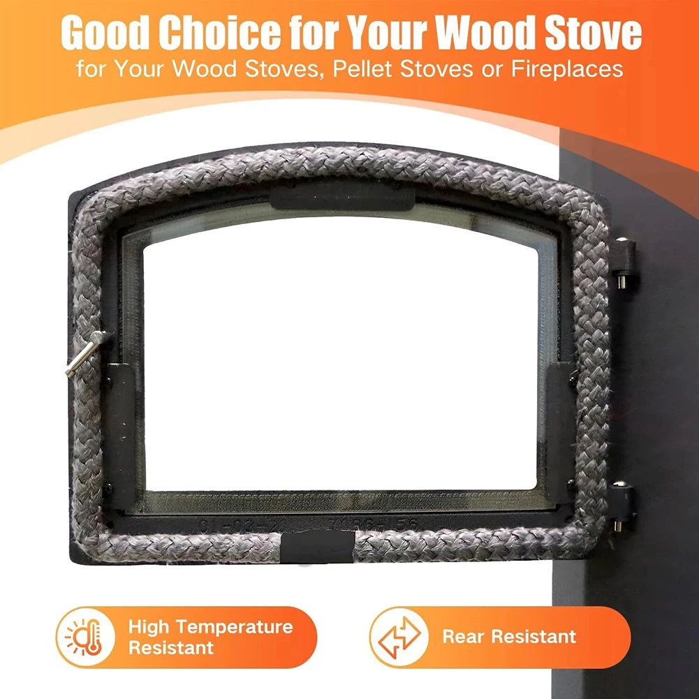 1set 6mm~25mm Fireplace Sealing Rope Wood Stove Door Gasket Rope Seal Replacement Black Gasket Tape Kit For Fireplace Oven