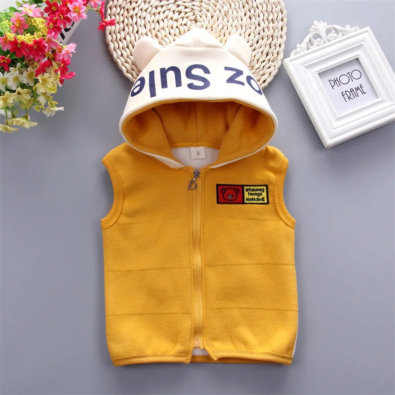 Boy Girl Winter Cartoon Set Baby Autumn Thick Warm Suit Infant Hooded Jackets+Pullovers+Pants 3Pcs Outfits Kids Fleece Clothes