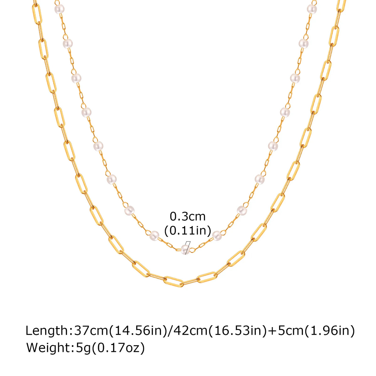 Pearl Choker Necklaces For Women, Double Layered Pearls Chain Necklace, Minimalist Stainless Steel Wedding Jewelry